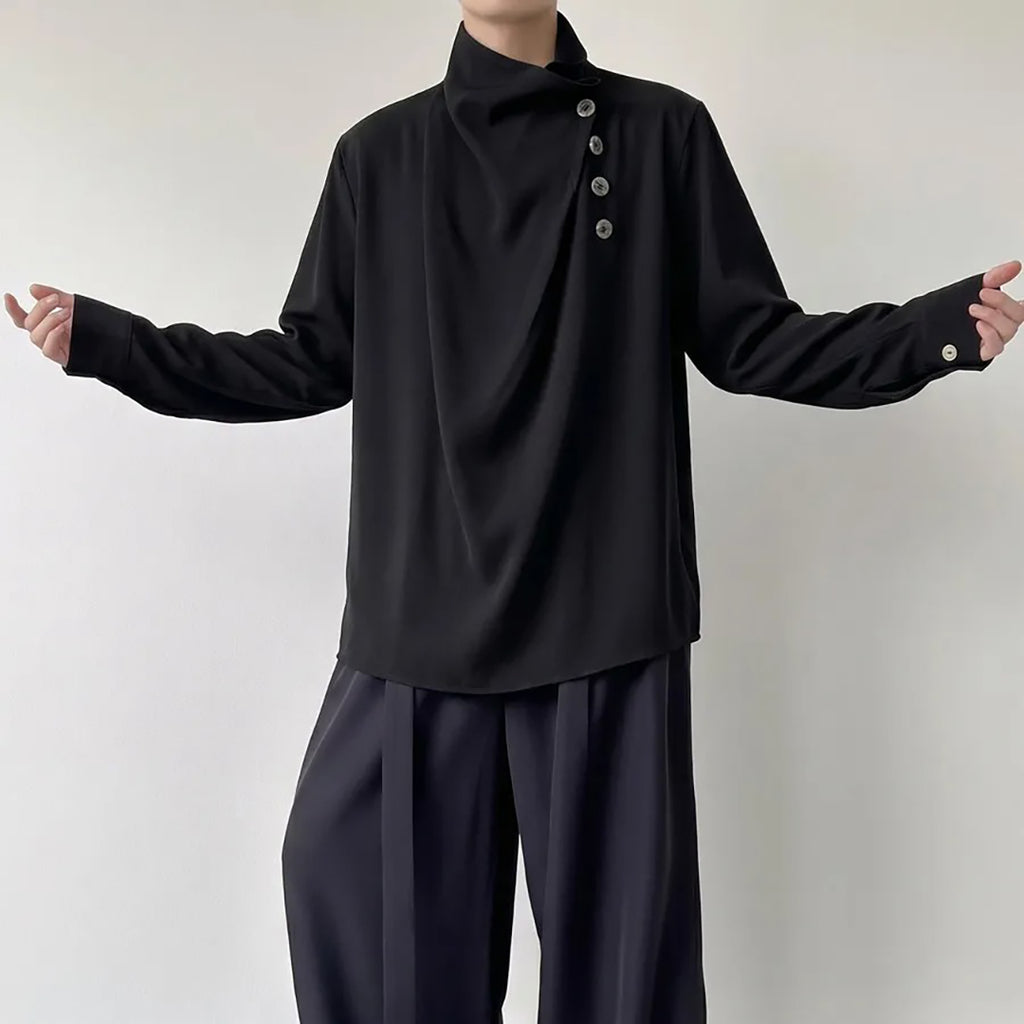 Camisa FS 605 Manga Longa Assimétrica Preta